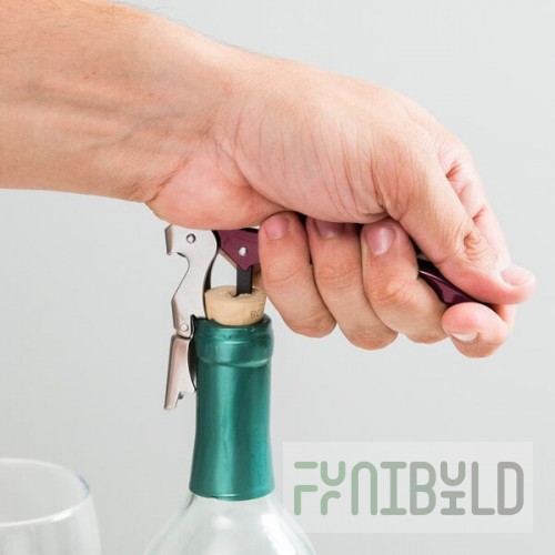 Franmara 5400-03 Duo-Lever Customizable Waiter's Corkscrew with Burgundy Enamel Handle