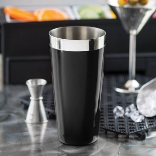 TableCraft 10372 28 oz. Black Stainless Steel Cocktail Shaker Tin with Vinyl Coating TableCraft 10372 28 oz. Black Stainless Steel Cocktail Shaker Tin with Vinyl Coating