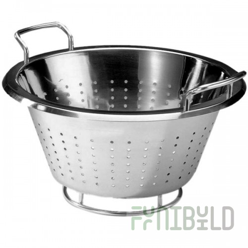 Matfer Bourgeat 713832 7.33 Qt. Stainless Steel Conical Colander with Base and Handles