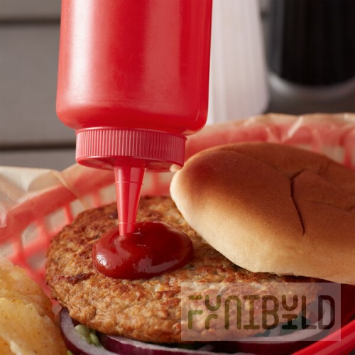 Vollrath 52064 Traex® 12 oz. Red Single Tip Slim Profile Squeeze Bottle