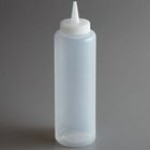 Vollrath 52064 Traex® 12 oz. Red Single Tip Slim Profile Squeeze Bottle