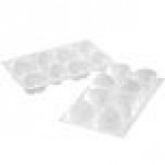 Silikomart AMORINI 100 8 Compartment Heart-Shaped Silicone Baking Mold with Border and Plastic Cutter - 2 3/8