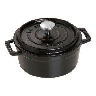 Staub 16 oz. Black Enameled Cast Iron Mini Dutch Oven 1004041 Staub 16 oz. Black Enameled Cast Iron Mini Dutch Oven 1004041