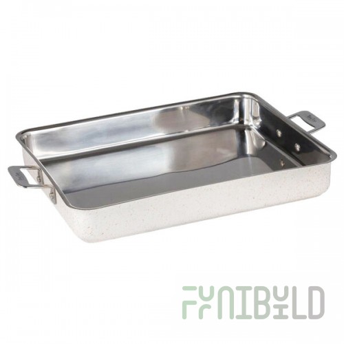 Bon Chef 60012CLDDESERT Cucina 5 Qt. Desert Stainless Steel Roasting Pan - 14 5/8