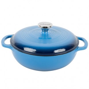 Lodge EC3D33 3 Qt. Caribbean Blue Enameled Cast Iron Dutch Oven Lodge EC3D33 3 Qt. Caribbean Blue Enameled Cast Iron Dutch Oven