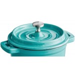 Valor 8 oz. Aqua Sky Enameled Mini Cast Iron Pot with Cover Valor 8 oz. Aqua Sky Enameled Mini Cast Iron Pot with Cover