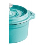 Valor 8 oz. Aqua Sky Enameled Mini Cast Iron Pot with Cover Valor 8 oz. Aqua Sky Enameled Mini Cast Iron Pot with Cover