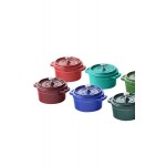 Valor 8 oz. Aqua Sky Enameled Mini Cast Iron Pot with Cover Valor 8 oz. Aqua Sky Enameled Mini Cast Iron Pot with Cover
