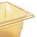 Vollrath 9044410 Super Pan® 1/4 Size Amber High Heat Plastic Food Pan - 4