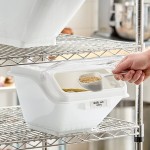 Baker's Lane 2.6 Gallon / 40 Cup Clip-In Shelf Ingredient Bin with Flip Lid, Label Sheet, and Scoop