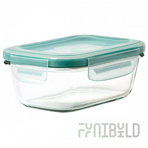 OXO Good Grips SmartSeal 1.6 Cup Clear Rectangular Glass Container with Leakproof Snap-On Lid
