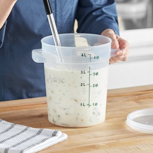 Vigor 4 Qt. Translucent Round Polypropylene Food Storage Container Vigor 4 Qt. Translucent Round Polypropylene Food Storage Container