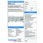 Continental Refrigerator RA93N-10 93 Continental Refrigerator RA93N-10 93