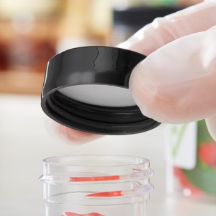 33/400 Black Continuous Thread Flat Customizable Lid with Foam Liner - 100/Pack