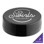 33/400 Black Continuous Thread Flat Customizable Lid with Foam Liner - 100/Pack