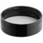 33/400 Black Continuous Thread Flat Customizable Lid with Foam Liner - 100/Pack