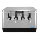 Coldbreak JOCK-4TR-SS54 Stainless Steel 4 Faucet 54 Qt. Insulated Jockey Box with Rear Inputs and 50 ft. Coils