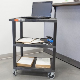 Luxor WT34S Tuffy Black Three Shelf Utility Cart - 24