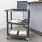 Luxor WT34S Tuffy Black Three Shelf Utility Cart - 24 Luxor WT34S Tuffy Black Three Shelf Utility Cart - 24