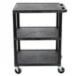 Luxor WT34S Tuffy Black Three Shelf Utility Cart - 24 Luxor WT34S Tuffy Black Three Shelf Utility Cart - 24