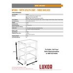 Luxor WT34S Tuffy Black Three Shelf Utility Cart - 24 Luxor WT34S Tuffy Black Three Shelf Utility Cart - 24