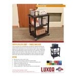 Luxor WT34S Tuffy Black Three Shelf Utility Cart - 24 Luxor WT34S Tuffy Black Three Shelf Utility Cart - 24