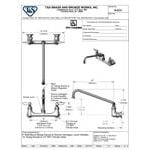 T&S B-0231 Wall Mounted Pantry Faucet with 8