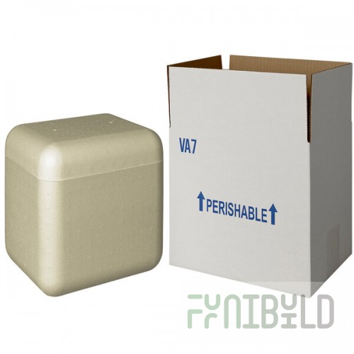 Insulated Shipping Box with Biodegradable Cooler 7 3/4