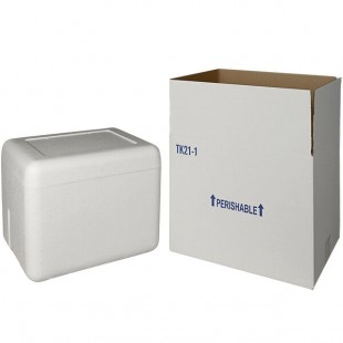 Insulated Shipping Box with Foam Cooler 13 1/4