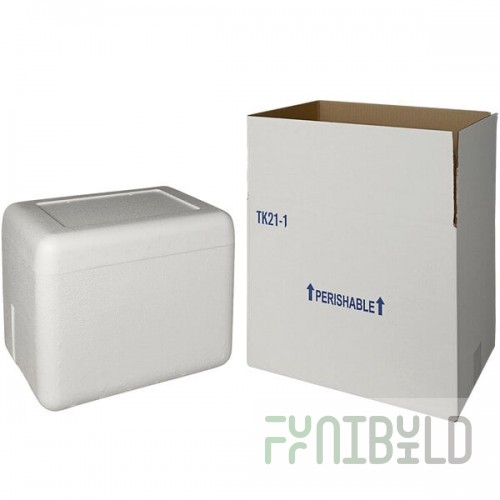 Insulated Shipping Box with Foam Cooler 13 1/4