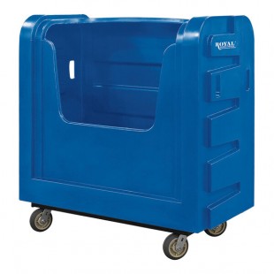 Royal Basket Trucks 36 Cu. Ft. Blue Bulk Poly Truck with Steel Base and 4 Swivel Casters R36-BLX-BFA-6UNN