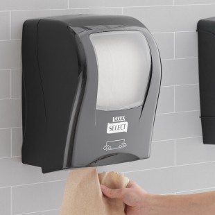 Lavex Select Black Manual Autocut Paper Towel Dispenser Lavex Select Black Manual Autocut Paper Towel Dispenser