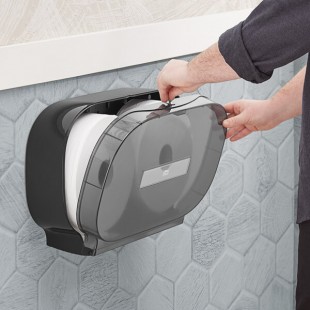 Tork 247549A Black Double Roll Jumbo Toilet Tissue Dispenser T1 Tork 247549A Black Double Roll Jumbo Toilet Tissue Dispenser T1