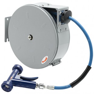 T&S B-7222-C11 30' Enclosed Epoxy Coated Steel Hose Reel with MV-3516-24 Aluminum Water Gun T&S B-7222-C11 30' Enclosed Epoxy Coated Steel Hose Reel with MV-3516-24 Aluminum Water Gun