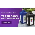 Ex-Cell Kaiser Arena 51 Series ARENA-51 SS 51 Gallon Stainless Steel Customizable Outdoor Trash Receptacle with Dome Top