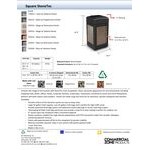 Commercial Zone 720355 StoneTec 42 Gallon Brown Square Decorative Trash Can with Riverstone Panels