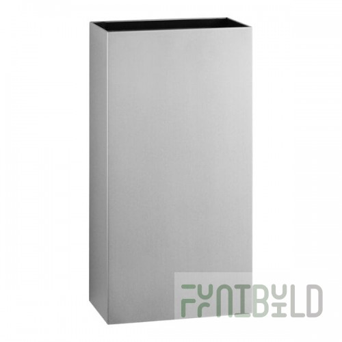 Bobrick Fino B-9279 6 Gallon Surface-Mounted Stainless Steel Trash Can with Satin Finish