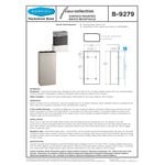 Bobrick Fino B-9279 6 Gallon Surface-Mounted Stainless Steel Trash Can with Satin Finish