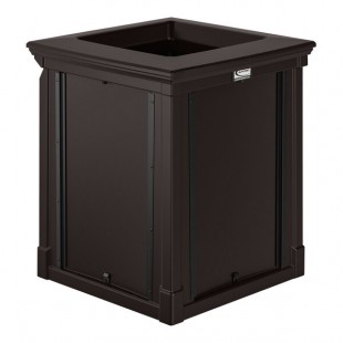 Suncast RMCC3502 35 Gallon Java Outdoor Waste Trash Can with Open Top Lid and Sign Frames Suncast RMCC3502 35 Gallon Java Outdoor Waste Trash Can with Open Top Lid and Sign Frames