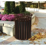 Ex-Cell Kaiser SC-2633 COF Streetscape Coffee Gloss 37 Gallon Round Classic Outdoor Trash Can Ex-Cell Kaiser SC-2633 COF Streetscape Coffee Gloss 37 Gallon Round Classic Outdoor Trash Can