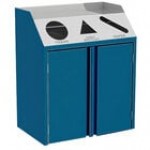 Lakeside 4315 Stainless Steel Rectangular Refuse / Recycle / Paper Station with Front Access - 37 1/2