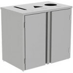Lakeside 4315 Stainless Steel Rectangular Refuse / Recycle / Paper Station with Front Access - 37 1/2