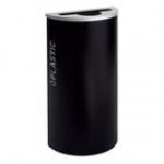 Ex-Cell Kaiser RC-KDHR-PL BT-PBG Black Tie Kaleidoscope Pebble Black Gloss Half Round 8 Gallon Plastic Receptacle