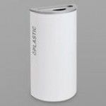 Ex-Cell Kaiser RC-KDHR-PL BT-PBG Black Tie Kaleidoscope Pebble Black Gloss Half Round 8 Gallon Plastic Receptacle