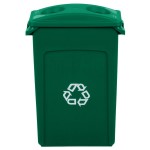 Rubbermaid® Slim Jim 92 Qt. / 23 Gallon Green Rectangular Recycling Container with Green 2 Hole Lid
