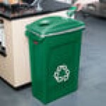 Rubbermaid® Slim Jim 92 Qt. / 23 Gallon Green Rectangular Recycling Container with Green 2 Hole Lid