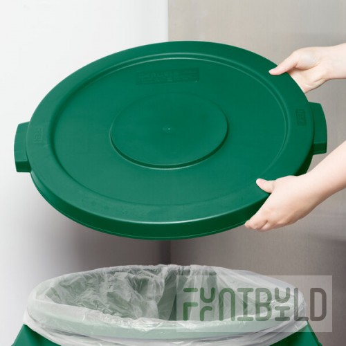 Carlisle 84102109 Bronco 20 Gallon Green Flat Round Trash Can Lid