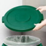 Carlisle 84102109 Bronco 20 Gallon Green Flat Round Trash Can Lid