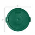 Carlisle 84102109 Bronco 20 Gallon Green Flat Round Trash Can Lid