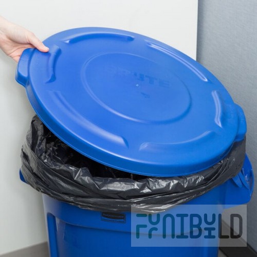 Rubbermaid® 1779731 BRUTE 20 Gallon Blue Round Trash Can Lid